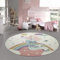 Kinderteppich Meerjungfrau Kinderzimmer Teppich Prinzessin Pastell Größe 120 cm Rund