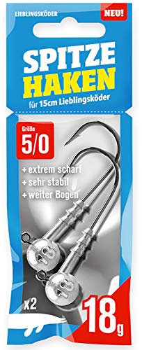 Lieblingsköder Jighaken Jigköpfe Jig Haken Jig Größe Gr. 5/0 18g - 2 Stück für Hecht & Zander