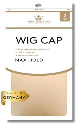 Rubin Extensions Perückenkappe 2 Stück - atmungsaktive, dehnbare Nylon Kappe für Perücken - elastisch & rutschfest - perfekter Halt für Hochsteckfrisuren