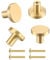 LJHOME 4 Pcs Door Knobs and Handles, Brass Round Cabinet Knobs, Single Hole Cupboard Door Handles, Small Pull Door Knobs with Screws for Drawer, Wardrobe, Cabinets, Doors, Decoration(Gold, 20 * 25mm)