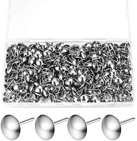 320 Pezzi Chiodini per Tappezzeria, Chiodi per Tappezzeria, Puntine per Mobili Decorativi Antichi, Perni per Pannelli a Pressione Perni per Foto, Sedie, Moquette, Disegno - 11x17 mm/Argento