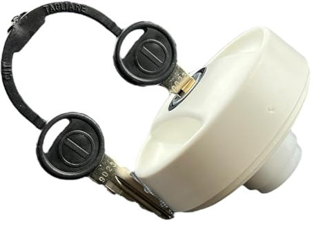CR-MOESANCO® Deckel für Frischwassertank, mit Zadi-Zylinder und Wohnmobilschlüssel, weiß