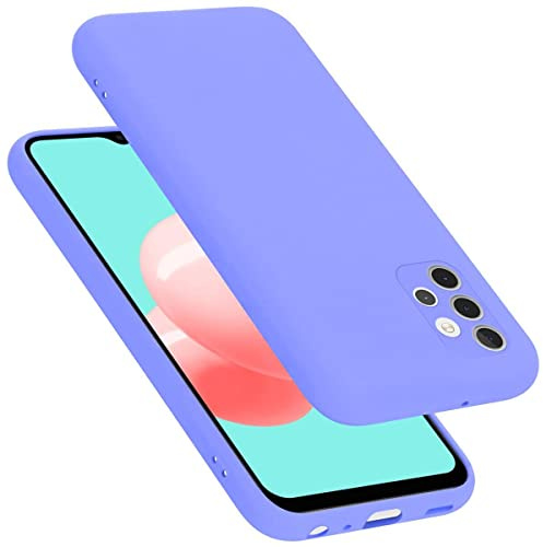 Cadorabo Hülle kompatibel mit Samsung Galaxy A32 4G Hülle Silikon Handyhülle für Galaxy A32 4G Case aus flüssigem Silikon- Kratzfeste und stoßfeste dünne TPU Schutzhülle - Liquid HELL LILA