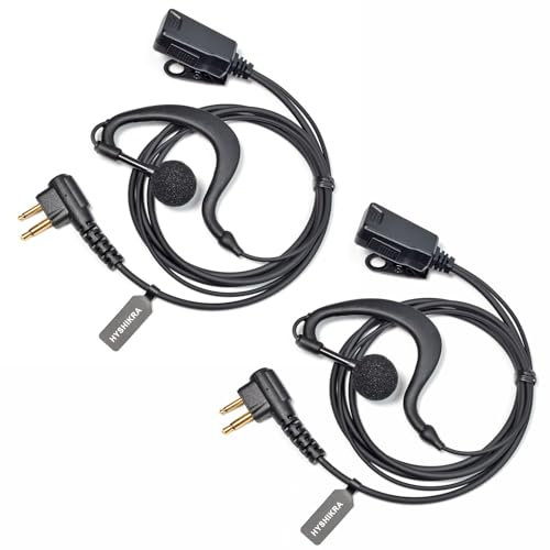 HYSHIKRA Auricolare compatibile per Motorola DP1400 CP040 GP300 GP88 Walkie Talkie Radio, Auricolare con Microfono e PTT per la Protezione del Corpo (Forma G, 2)