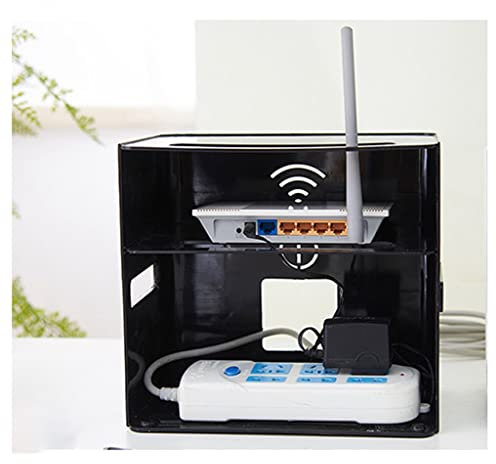YUEYOULII Kord-Organizer-Box, WiFi-Router-Aufbewahrungsbox, Haushaltskabel-Management-Boxen, Router dekorative Box, Wohnzimmer dekorative Box (Color : Black)