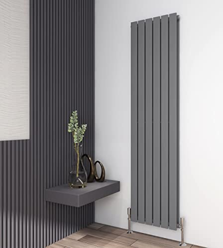 Radiator Horizontal Vertical Designer Flat Panel Central Heating Radiator 1800mm Height (1800x408mm Double, Anthracite)