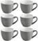 homEdge Procelain Espresso Cup, 3 Ounces / 90 ml Demitasse for Espresso, Tea- Set of 6, Dark Gray