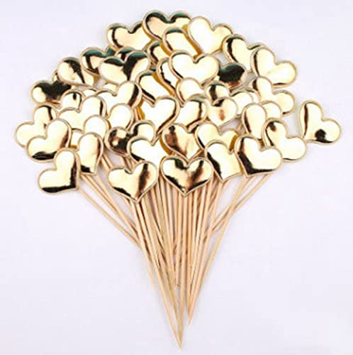 50PcsTortendeko Herz Cupcake Toppers Cupcake Topper Geburtstag Kuchen Dekoration PU Leder Kuchen Karte für Cocktail Sticks Lebensmittel Zahnstocher Party Hochzeitstorte Topper