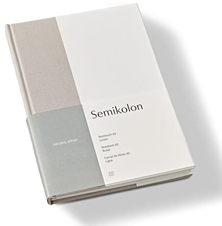 Semikolon 368726 - Notizbuch Natural Affair A5 liniert - 176 Seiten, cremeweißes Papier - Lesezeichen - Desert