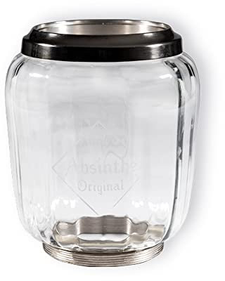 Kleine Ersatz-Glasschale – Ersatz-Glaskugel für kleine Metall-Absinth-Brunnen mit zwei Metallhähnen