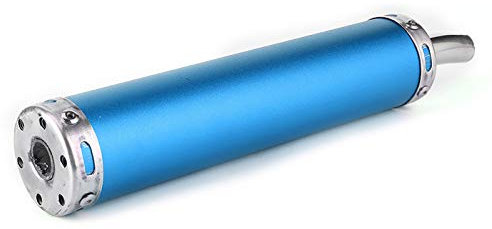 Système D'échappement De Moto Silencieux En Acier Inoxydable 20mm/0.8in Pour Moteur 2 Temps Bleu Pièces De Performance Pour Scooter Et Motos Sportives
