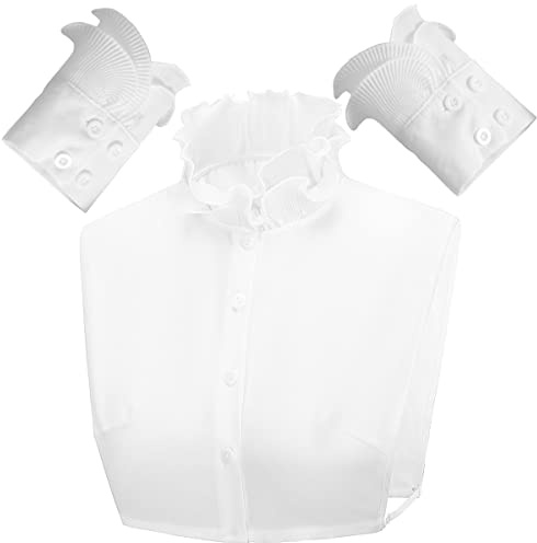LoudSung False Hallar Abnehmbares halbe Hemdbluse gefälschte Ärmeln Handgelenk Manschetten Set Elegantes Design für Frauen Mädchen