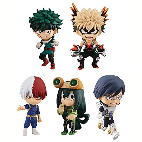 5 Stück MHA Figur Anime Heroes Figuren Mini Cartoon Puppe Modell Statue Desktop Decor Collection Ornaments Geschenk für Anime Fans 7CM