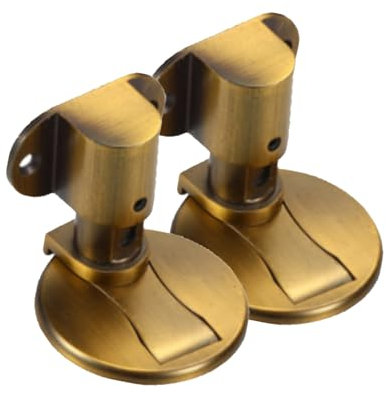 Unsichtbarer magnetischer Türstopper, 2 Stück, verstellbarer Türstopper, 3M, doppelseitiges Klebeband oder Bohrinstallation, für verschiedene Türtypen, bodenfest (2, Gold und Bronze)