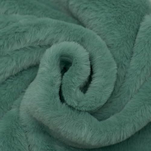 STOFFKONTOR Fellimitat Kunstfell Stoff Super Soft - Meterware, Farbe Mint-Grün - zum Nähen von Bekleidung und Homeaccessoires