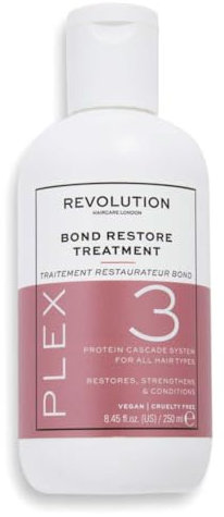 Revolution Haircare Plex 3 Bond Restore Treatment, Wiederherstellung und Pflege für geschädigtes und trockenes Haar, Supergröße, 250 ml