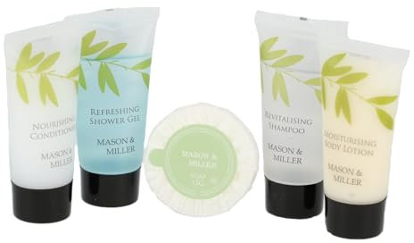 Mason & Miller Toiletry/Travel Bundle Set - Shower Gel, Shampoo, Soap, Conditioner and Body Lotion (Combo, 1x5)