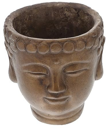 SEWOART Statue De Bouddha Zen en Ciment Pot De Fleurs pour Décoration Intérieure