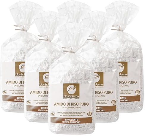 Sali Da Bagno, AMIDO DI RISO PURO Da Bagno In Cannoli. Emoliente, Lenitivo e Rinfrescante. Privo Di Diossine e Senza Profumo. Non Trattato Con Radiazioni Ionizzanti 500g (6 Unità)