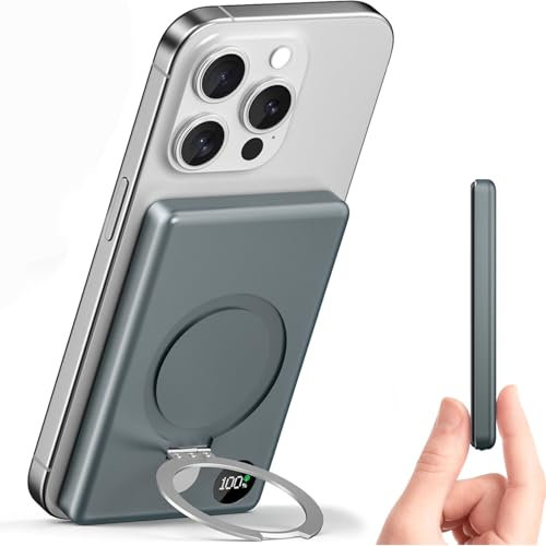 Anyzoo Power Bank 10000mAh Magnético Bateria Externa mag-Safe, Inalámbrico PD 20W Carga Rapida Inalámbrico Cargador Portátil con Pantalla LED USB-C Compatible con iPhone 16/15/14/13/12 Pro/Pro MAX