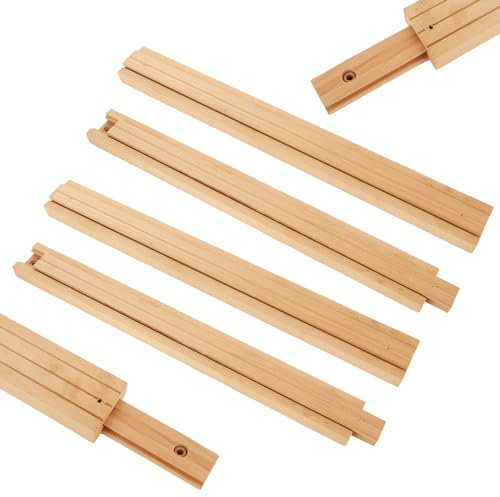 CYEAH Schubladenschienen aus Holz, 43,2 cm, Schubladenschienen aus Holz, Unterbau, klassische Führung, Mittelmontage, Schubladengleiter, Schienen, Ersatzteil, 6 Stück