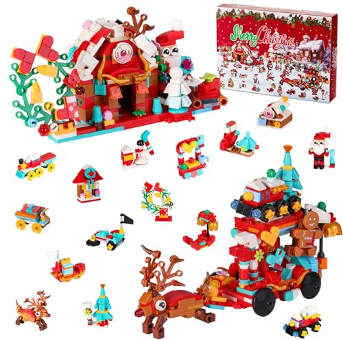 Advent Calendar 2025 Blocks, Building Blocks Toy 24 Days Christmas Countdown Building Sets Calendars for Adults Teens Kids Christmas Thanksgiving Blocks Calendar Boxes Surprises Toy
