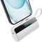 Mini Portable Charger for iPhone, 5500mAh Power Bank with Built in USB C Charging Port, 20W PD Fast Charging Battery Pack with 2 Output Compatible with iPhone 16/15/14/13/12/11/X Samsung-White