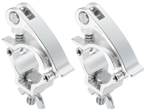 sourcing map Light Truss Clamps, Aluminum Alloy Stage Lighting Pipe O Clamp for 1.5-1.61inch OD Tube Max Load 220Lb Single Buckle, 2Pcs