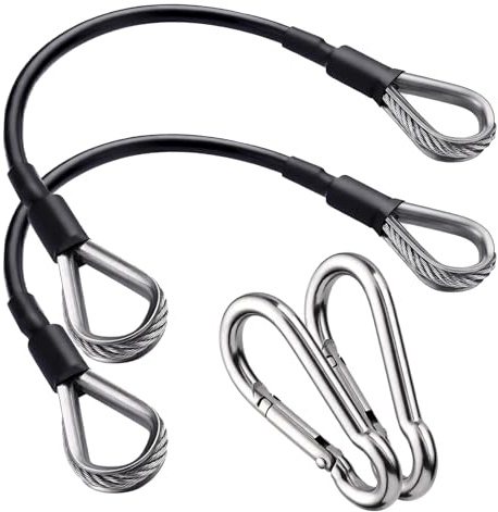 AIKESIWAY 2 Extensiones de Cable de Gimnasio, Accesorios de Repuesto para máquina de Cable, Accesorios de polea de Cable para Gimnasio, Cuerda de Alambre de Acero Resistente de 5 mm de Grosor para