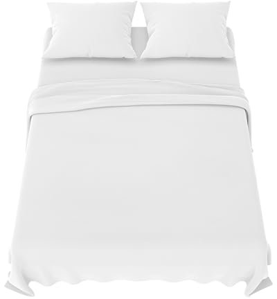 Dreamzie Sabanas Cama 160 - Juego Sábanas 4 Piezas - Sábanas Bajera Ajustable - Encimera - 2 Funda de Almohada 65x65 (Cama 160-160x190/200 cm, Blanco)