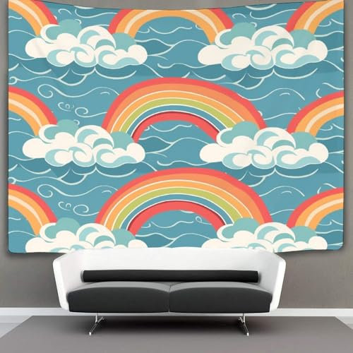 RNDKAUUIE 3D Druck Rainbow Wandteppiche Poster Ornament Wandbehang Wandteppich Wanddeko Wandbehang Für Schlafzimmer Wohnzimmer Wohnheim Tapisseries 70cmx100cm