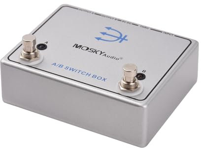 CHOYUE Dual Footswitch Amp Channel Footswitch Aluminum 6.35mm Input Output Thru Jack for Constant Signal Foot Switch Pedal for Amplifiers Effects Pedals Drum Machines