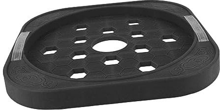 ANDRESLAD 1pc Grey Rattan Gas Bottle Storage Stand Outdoor Gas Cylinder Stand Wheel Tray