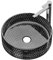 EMKE Lavabo da Appoggio in Vetro Cristallo, Rotondo Nero, 36 x 36 x 11,2 cm – Lavabo per Bagno e WC Ospiti, Senza Foro per Rubinetto