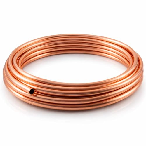 MKGT 8mm Copper Pipe Coil Flexible Microbore Copper Tube – BS EN 1057 Certified – Suitable for Water, Gas, Heating & HVAC Installations – Compression & Solder Compatible (3 Metres)