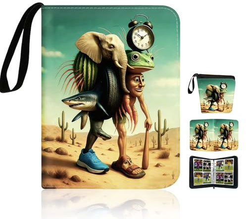 Sammelalbum für Karten Kartenhalter Album mit 50 Doppelseitige Seiten Karten Sammelkarten Album Ordner 400 Taschen Tragetasche Kartenordner Display Aufbewahrungstasche