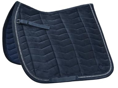 4Horses Dressurschabracke Leeds, atmungsaktive Schabracke mit Coolmax-Futter, Schaumstoffpolsterung, Polyfill und Klettschlaufen
