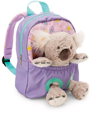 NICI Rucksack mit Plüschtier 21x26cm Koala 25cm - lila - 63039 | Abnehmbares Plüschspielzeug, weich und flauschig, Kindergartenrucksack mit Kuscheltier für 2-5 jährige Jungen und Mädchen