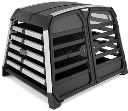 Thule Allax Double Doppelte Hundebox Für Autos Black/Aluminum, M compact