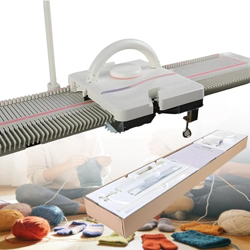 TozMvi Automatische Strickmaschine Für Erwachsene, 6,5 Mm Mittelstärke, 150 Maschen, Strickgerät Für Schals/Mützen Mit Zubehör, Nähwerkzeug-Set Aus Kunststoff Für Den Haushalt