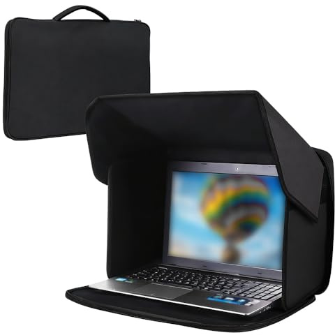 UMCHU 1 Stück Laptop-Sonnenschutz, für Arbeiten im Freien, Außenblendung | Oxford-Stoff, 34×25 cm, 2-in-1-Design,Schwarz, für 14-Zoll-Laptops,Zusammenklappbar,Schützt den Laptop vor Sonneneinstrahlung