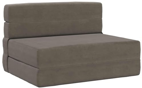 vidaXL Klappsofa Bett Hellgrau 70 x 80 x 60 cm Stoff, Verstellbares Sofa-Bett, rechteckige umwandelbare Couch, vielseitiges Möbelstück für Schlaf- und Wohnzimmer