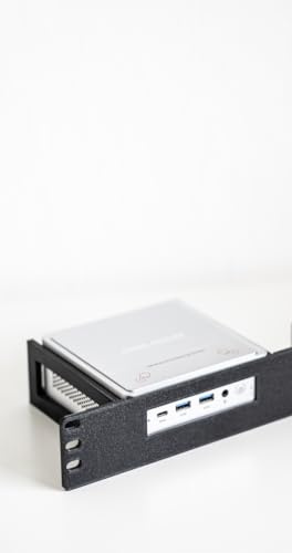 1.5U Rack Mount for Minisforum NAB6 / NAB6 Lite / NAB7 / NAB9 - 10 Inch & 19 Inch Compatible - Mini PC Rack Mount - 3D Printed Rack Adapter (Grey, for 10 Inch)