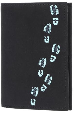 Oxmox Geldbörse New Cryptan Kombibörse Footsteps Print Cyan Black