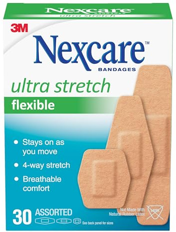 Nexcare Comfort Flexible Fabric Bandage, Assorted Sizes, 30 Count