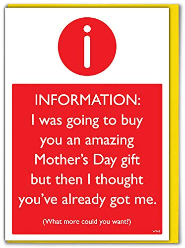 Brainbox Candy - Funny Mother's Day Card - 'What More Could You Want?' - Perfect Hilarious Joke Card For Mum To Go With A Mothers Day or Birthday Gift