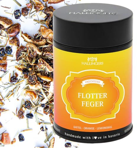 Hallingers Flotter Feger - Loser Früchte-Tee mit Dattel, Orange & Lemongrass (Dose) - Geschenkideen Weihnachten & Geschenke Adventskalender | Geburtstag Glückwunsch Genesung Danke Freundschaft