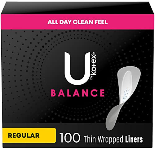 U by Kotex Barely There Thin Panty Liners, Unscented, 100 Count by U by Kotex