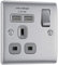 BG Electrical nbs21ug Fast Charging Switched Single Socket with Two Charging USB Ports, Brushed Steel, 13 A