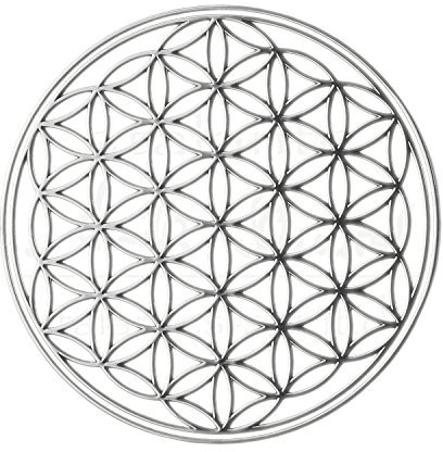 EnerChrom Blume des Lebens Aufkleber Metall 3cm, 3er Set - Farbe silber - Sticker glänzend verchromt - selbstklebend, ohne sichtbare Folie